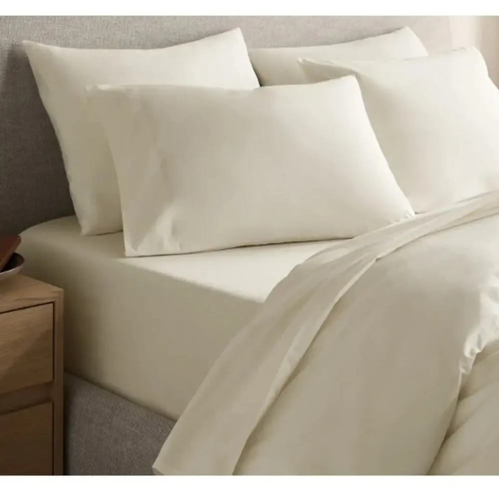 Quince Classic Organic Percale Duvet Cover ONLY  IVORY  King California King NEW